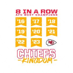 8 in a row afc west champions chiefs kingdom svg