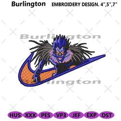 nike logo x ryuk embroidery design death note embroidery file download