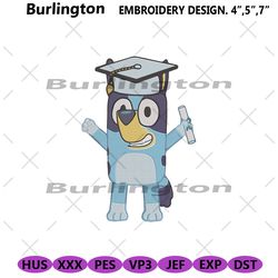 bluey graduation cartoon embroidery design files