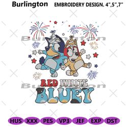 read white bluey embroidery files digital download files