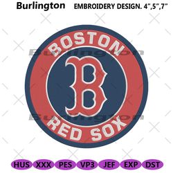 boston red sox letter b circle logo machine embroidery design