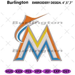 miami marlins logo mlb embroidery design
