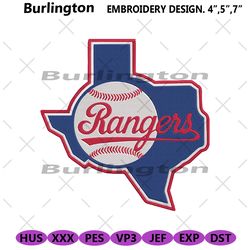 rangers states baseball logo embroidery design download