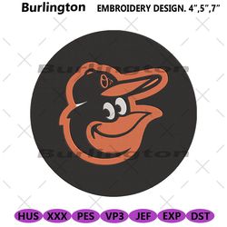 baltimore oriles bird headd circle logo machine embroidery digitizing