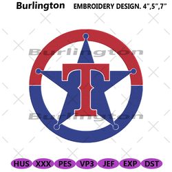 texas rangers mlb star logo embroidery download