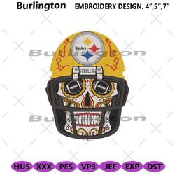 pittsburgh steelers skull embroidery files, nfl embroidery files, pittsburgh steelers skull helmet file