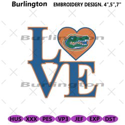 florida gators love embroidery design, ncaa embroidery designs, florida gators embroidery instant file