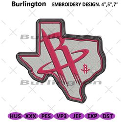 houston rockets logo symbol embroidery digitals file, houston rockets logo embroidery design, logo team nba machine embr