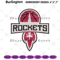 rockets logo embroidery download digital, houston rockets logo embroidery design, houston rockets nba machine design ins