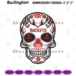 houston rockets skull machine embroidery download, houston rockets logo embroidery design, nba design download embroider
