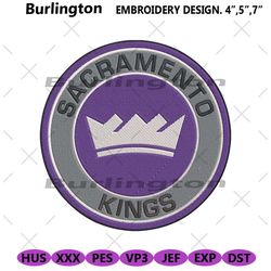 nba sacramento kings embroidery digital design, sacramento kings basketball embroidery design, nba machine embroidery do