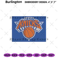 new york knicks logo machine embroidery design, new york knicks embroidery design download file, new york knicks files e