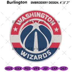 washington wizards logo embroidery instant files, washington wizards embroidery design, washington wizards basketball te