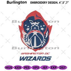 washington dc wizards logo embroidery design files, washington wizards embroidery design, nba machine embroidery digital