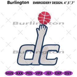 washington wizards logo embroidery design download, washington wizards embroidery design, logo nba team design files emb