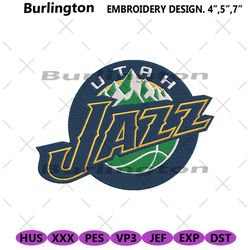 utah jazz nba logo symbol embroidery design file, utah jazz logo embroidery design, nba instant files download embroider