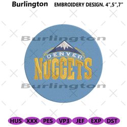 denver nuggets logo machine embroidery design, denver nuggets embroidery files, denver nuggets embroidery