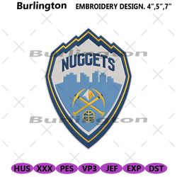 denver nuggets logo embroidery files, denver nuggets machine embroidery files, denver nuggets embroidery downloads