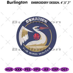 new orleans pelicans logo embroidery files, new orleans pelicans embroidery instant, new orleans pelicans embroidery ins