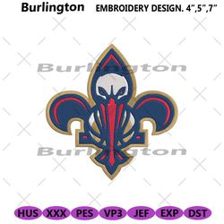 new orleans pelicans logo machine embroidery files, new orleans pelicans embroidery digital, new orleans pelicans embroi