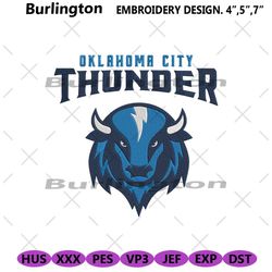 oklahoma city thunder logo embroidery design files, oklahoma city thunder embroidery instant design, nba logo design emb