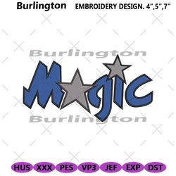 orlando magic logo embroidery digital design instant, nba orlando embroidery design, basketball logo team design files d