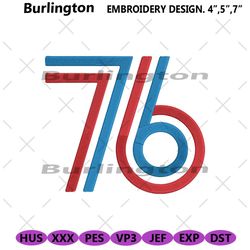 philadelphia 76ers logo embroidery digital instant, nba 76ers logo machine embroidery design, 76ers logo embroidery digi