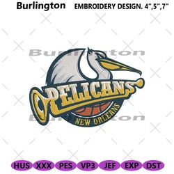 new orleans pelicans logo embroidery files, new orleans pelicans embroidery digital, new orleans pelicans embroidery des