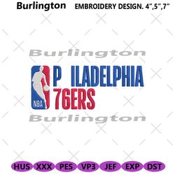 philadelphia 76ers logo machine embroidery design, 76ers symbol embroidery instant, nba logo embroidery design download