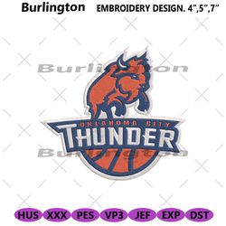 oklahoma city thunder symbol nba embroidery files, oklahoma city thunder embroidery instant digital, nba logo embroidery