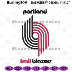 portland trail logo machine embroidery download, nba portland trail symbol embroidery files instant, nba logo team embr