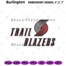 portland trail nba logo machine embroidery design, nba portland trail embroidery files, nba logo embroidery digitals do