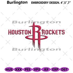 houston rockets logo machine embroidery design files, nba houston rockets team embroidery, houston rockets digitals embr