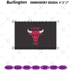 chicago bulls logo nba embroidery files, chicago bulls machine embroidery downloads, nba logo embroidery instants design