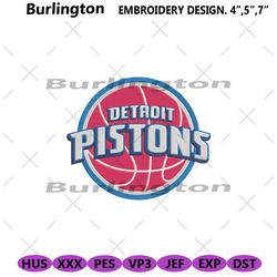 detroit pistons symbol embroidery design files,detroit pistons logo file machine embroidery, basketball team embroidery