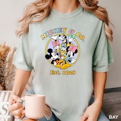 disney characters, mickey and co shirt, mickey mouse, disney cruise shirt, disneyworld, unisex t-shirts