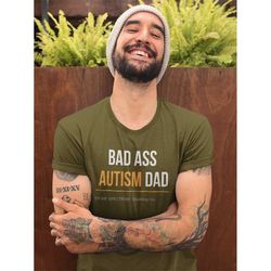 bad ass autism dad men's tri-blend shirt, unisex t-shirts