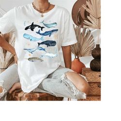 whale variety shirt, marine life conservation, environment shirt, save the ocean, unisex t-shirts