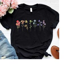 wildflower lgbt pride month shirt, flower gay lesbian shirt, cute pride shirt, queer lesbian girls, unisex t-shirts