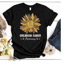 childhood cancer awareness shirt, childhood cancer sunflower shirt, warrior shirt, unisex t-shirts