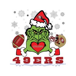 grinch loves 49ers football helmet svg