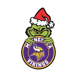 funny grinch minnesota vikings circle logo svg