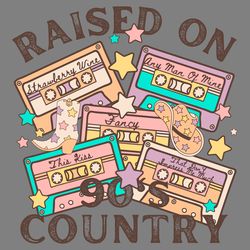 vintage raised on 90s country cassette svg