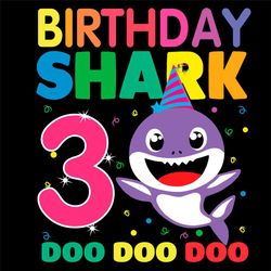 birthday 3 years old baby shark svg, birthday svg, 3rd birthday svg, baby shark birthday, shark birthday svg, kids birth