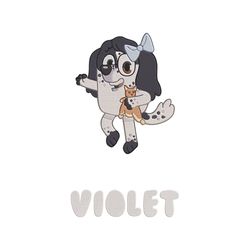 violet bluey machine embroidery design, violet character embroidery download, bluey cartoon embroidery file.