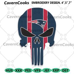 nfl new england patriots skull logo team embroidery design download file.