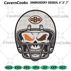 skull helmet cleveland browns logo nfl embroidery design.