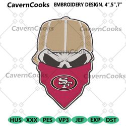 san francisco 49ers skull bandana nfl embroidery design download