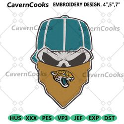 jacksonville jaguars skull bandana nfl embroidery design download