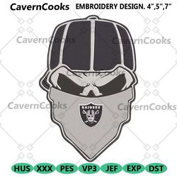 las vegas raiders skull bandana nfl embroidery design download